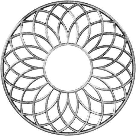 Ekena Millwork Cannes Architectural Grade PVC Pierced Ceiling Medallion, Antiqued Silver, 40"OD x 13 5/8"ID x 1"P CMPP40CNASV